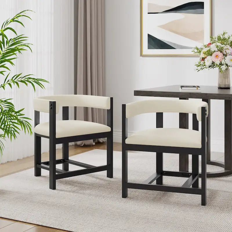 Christopher Knight Home – Eleganter Esszimmer-Armlehnstuhl Bennett mit Fassrücken, 2er-Set