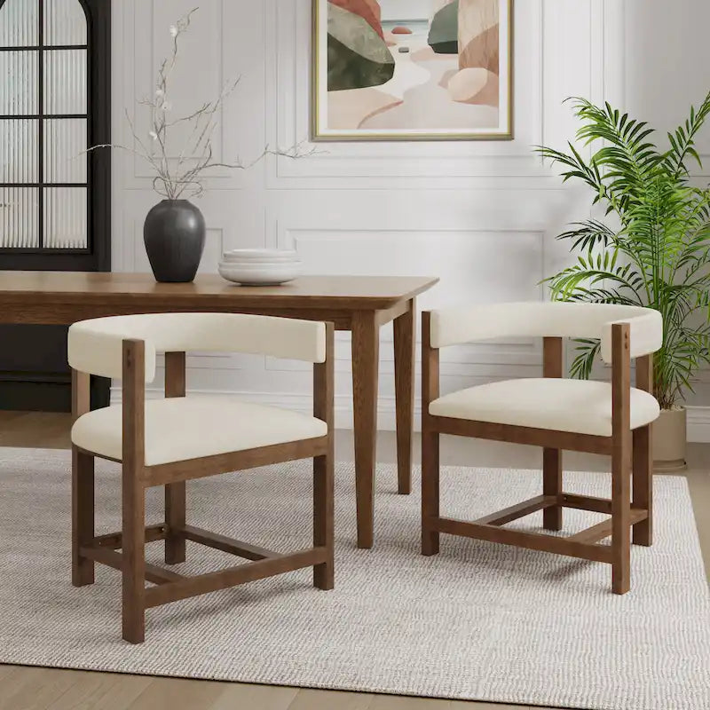 Christopher Knight Home – Eleganter Esszimmer-Armlehnstuhl Bennett mit Fassrücken, 2er-Set