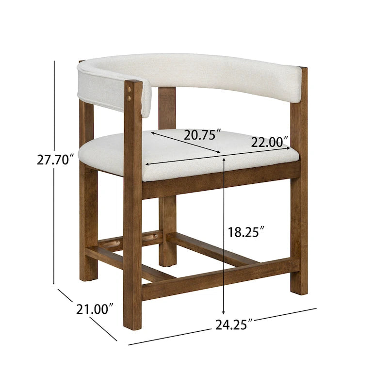Christopher Knight Home – Eleganter Esszimmer-Armlehnstuhl Bennett mit Fassrücken, 2er-Set
