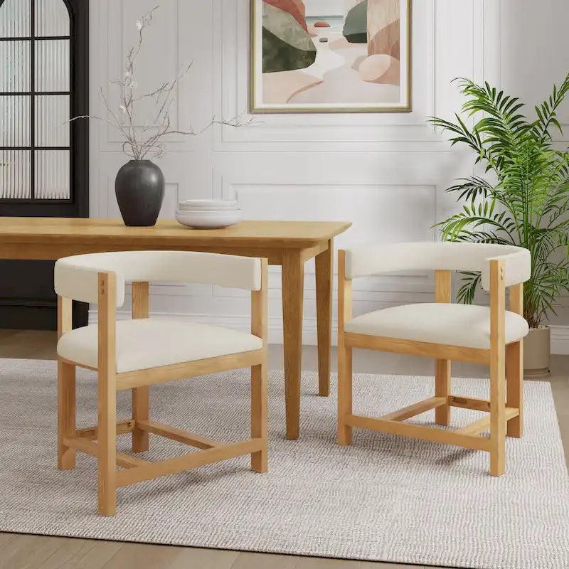 Christopher Knight Home – Eleganter Esszimmer-Armlehnstuhl Bennett mit Fassrücken, 2er-Set