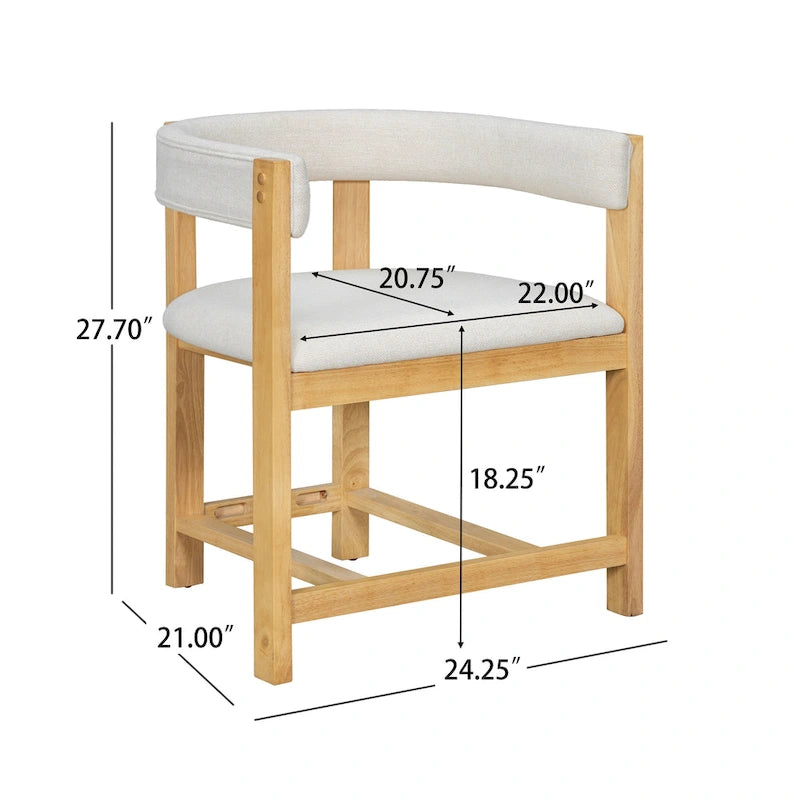 Christopher Knight Home – Eleganter Esszimmer-Armlehnstuhl Bennett mit Fassrücken, 2er-Set