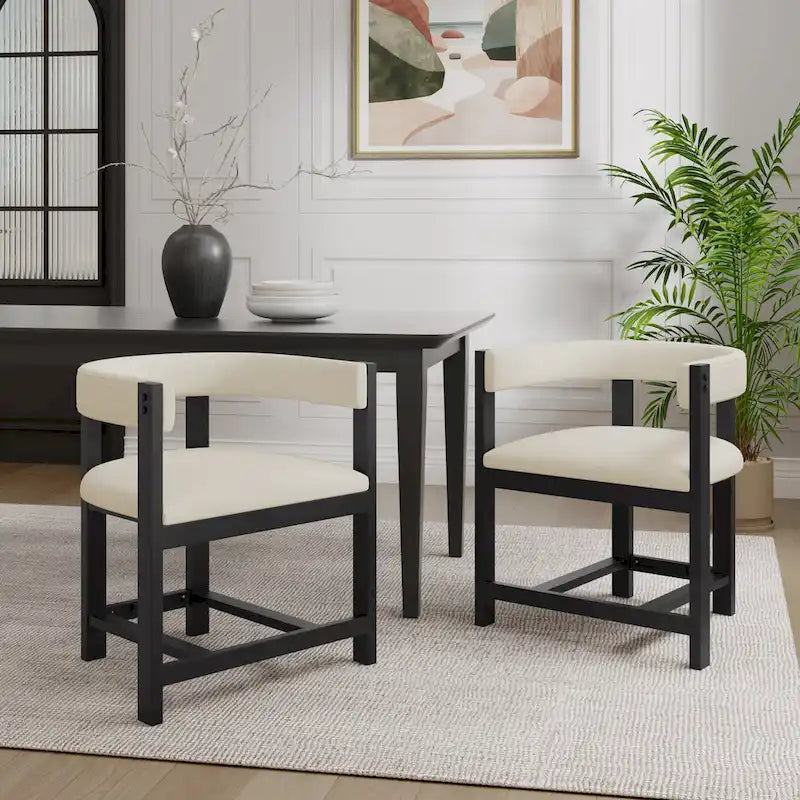 Christopher Knight Home – Eleganter Esszimmer-Armlehnstuhl Bennett mit Fassrücken, 2er-Set