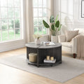 GDFStudio - Table basse ronde industrielle Mason de 4 pièces avec rangement à 2 niveaux