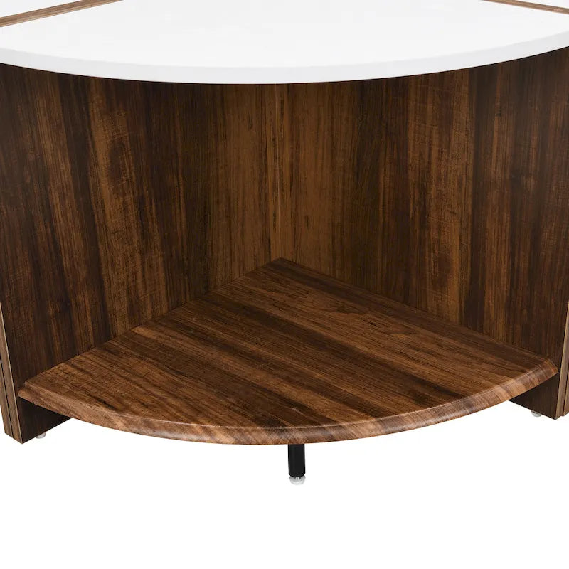 GDFStudio - Table basse ronde industrielle Mason de 4 pièces avec rangement à 2 niveaux