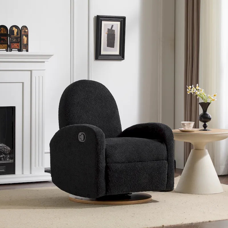 Sillón reclinable Christopher Knight Home con giro de 360° y mecanismo deslizante, tapizado en bouclé