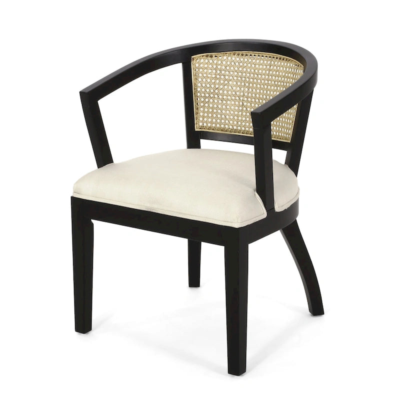 Chaises de salle à manger Currant en canne rembourrée et bois d’hévéa par Christopher Knight Home — ensemble de 2