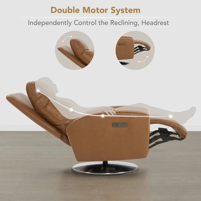 Mateo Lounge-Sessel mit elektrischem Dreh-Liegesystem und zwei Motoren