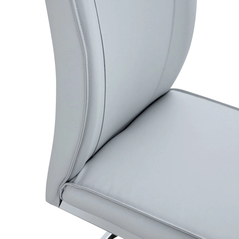 Ensemble moderne de 2 chaises de salle à manger avec dossier en PU, assise en mousse haute densité et pieds en métal arqués, pour la salle à manger, le salon ou la chambre