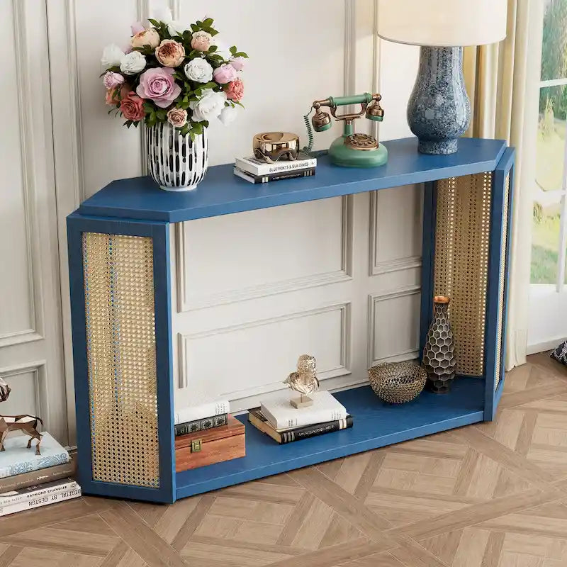 53 Arrow consoletafel met geweven rotan