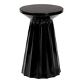 Table d’appoint ronde moderne en métal festonné Ulmer, pour intérieur ou extérieur semi-abrité