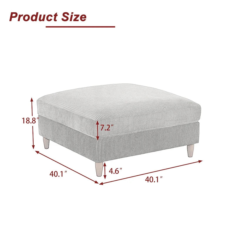 Pouf surdimensionné rembourré en velours côtelé 40 W