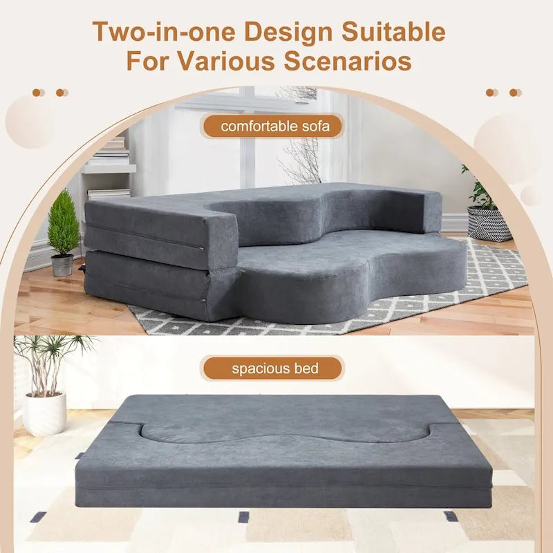 Sofá cama plegable convertible con espuma de alta densidad para sala, habitación de invitados y dormitorio