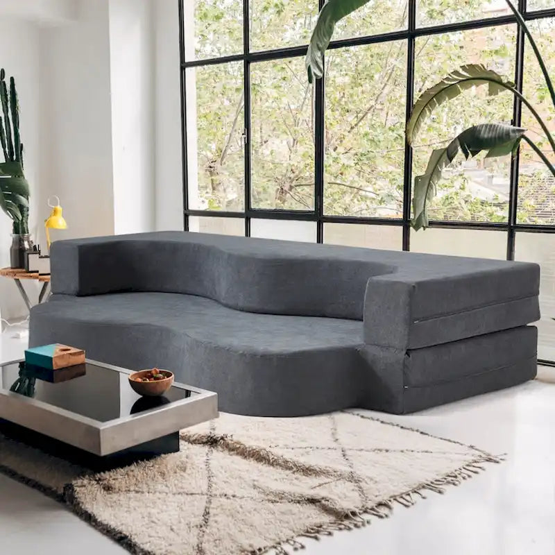 Sofá cama plegable convertible con espuma de alta densidad para sala, habitación de invitados y dormitorio