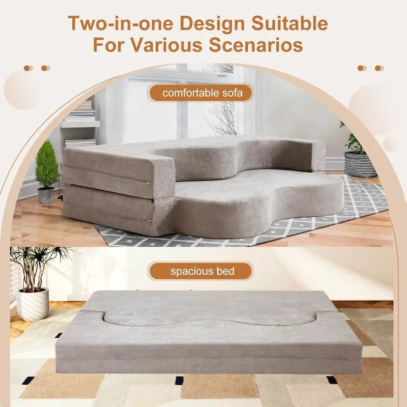 Sofá cama plegable convertible con espuma de alta densidad para sala, habitación de invitados y dormitorio