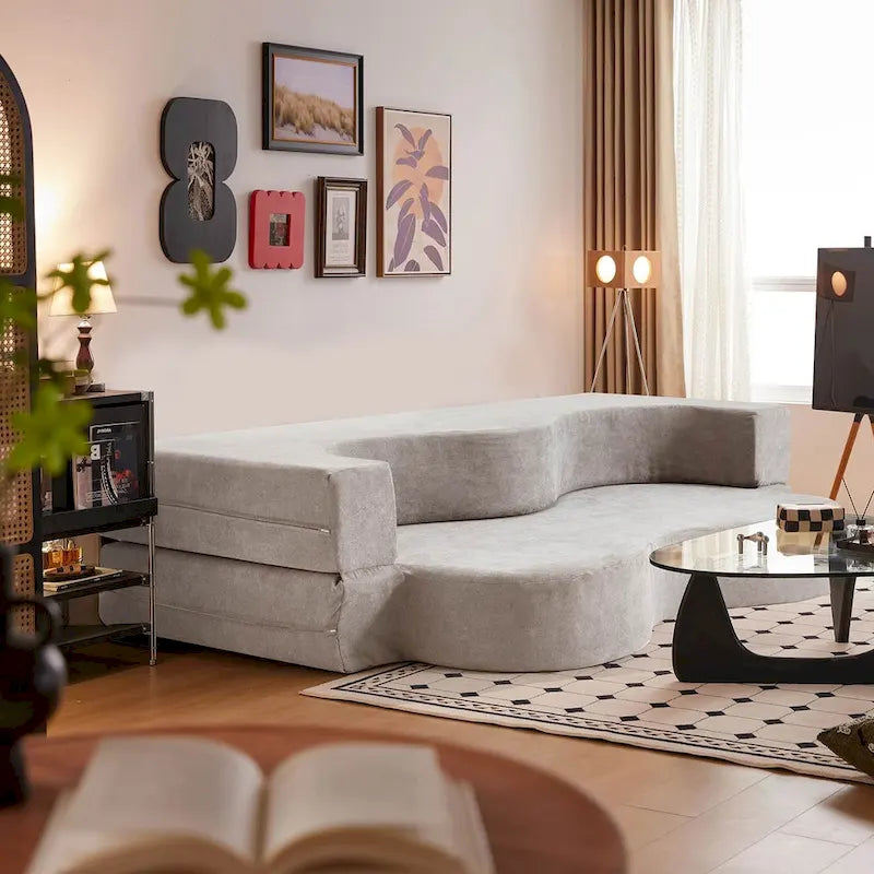 Sofá cama plegable convertible con espuma de alta densidad para sala, habitación de invitados y dormitorio