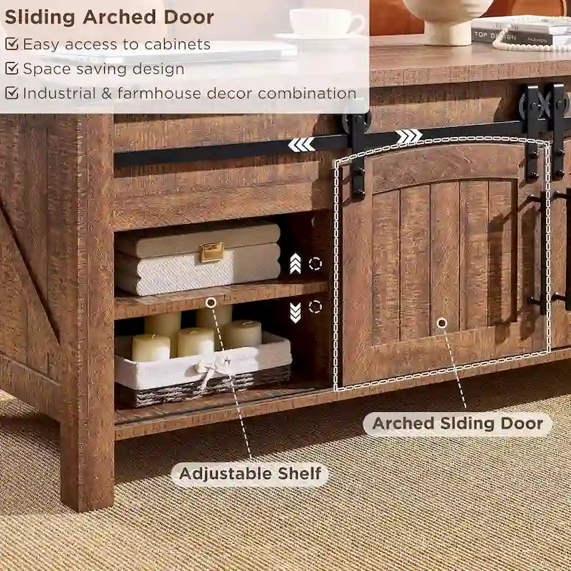Couchtisch im Landhausstil mit anhebbarer Tischplatte, rustikaler Holztisch