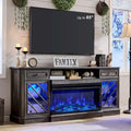 TV-Ständer im Landhausstil mit dreiseitigem Kamin, Entertainment-Center