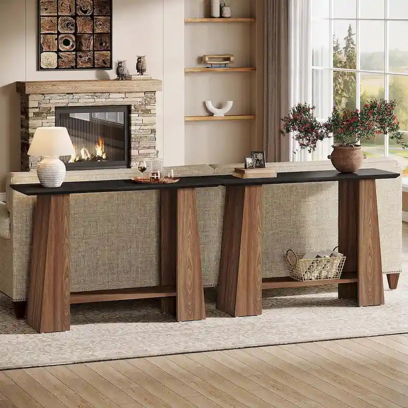 47 smalle houten banktafel met opbergruimte voor kleine woonkamers - 47.24 W x 13.78 D x 35.43 H