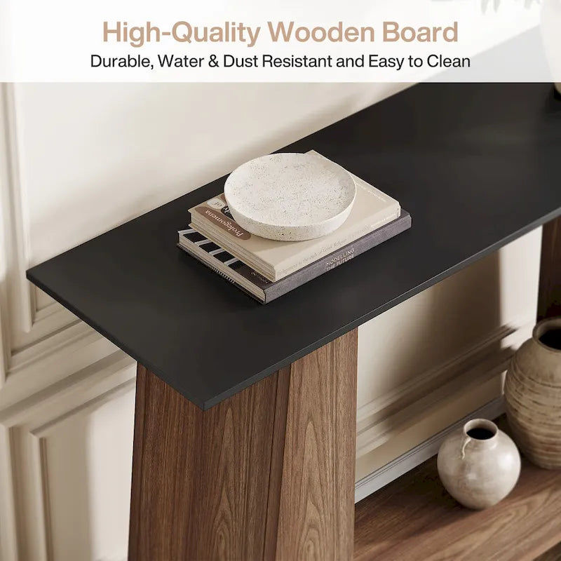 47 smalle houten banktafel met opbergruimte voor kleine woonkamers - 47.24 W x 13.78 D x 35.43 H