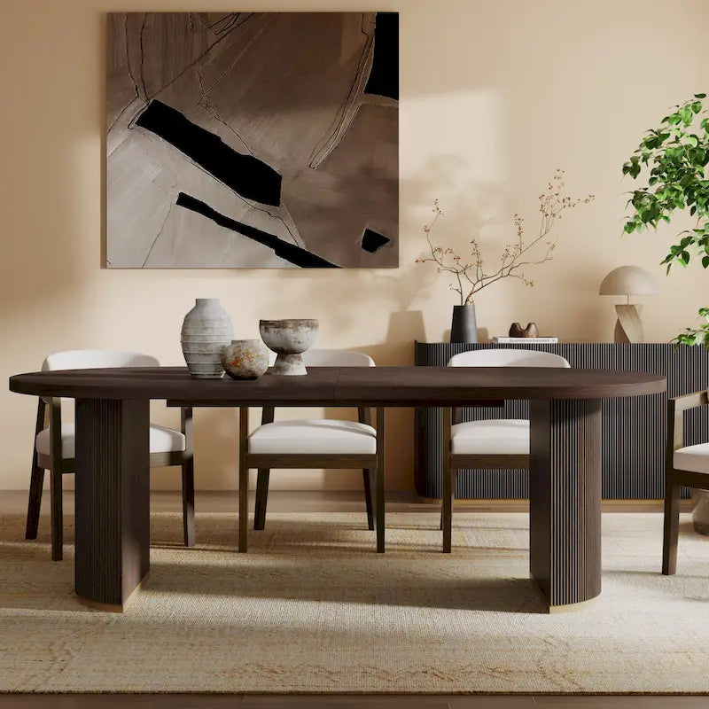 Mesa de comedor ovalada de madera de estilo moderno Eleanor de Christopher Knight Home