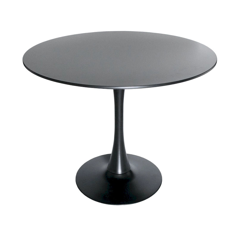 Ensemble de salle à manger de 5 pièces avec table ronde en MDF de 35 et 4 chaises d’appoint en plastique ABS avec pieds en métal doré