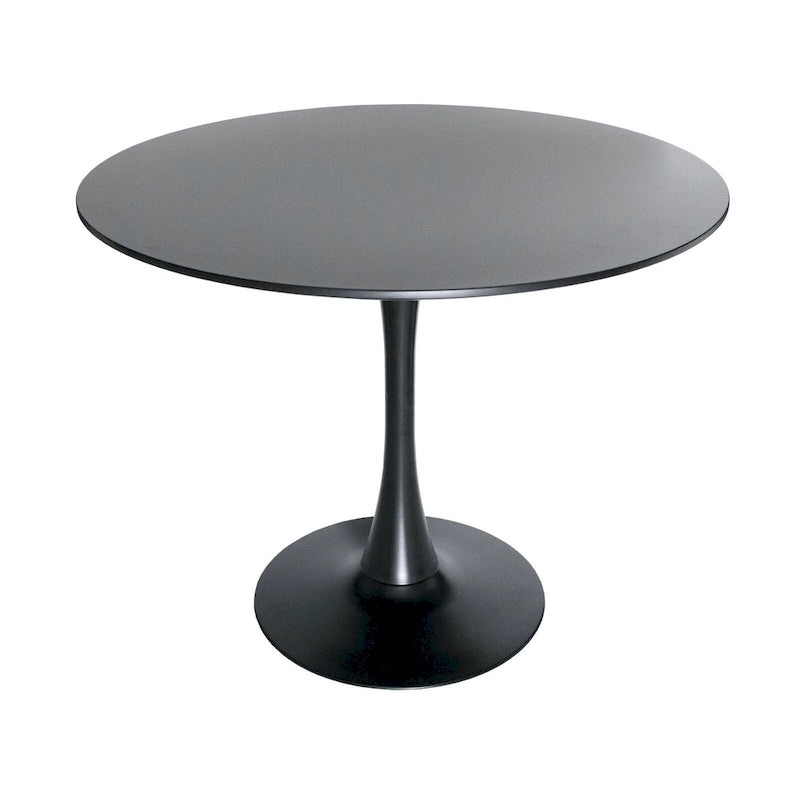 Ensemble de salle à manger de 5 pièces avec table ronde en MDF de 35 et 4 chaises d’appoint en plastique ABS avec pieds en métal doré