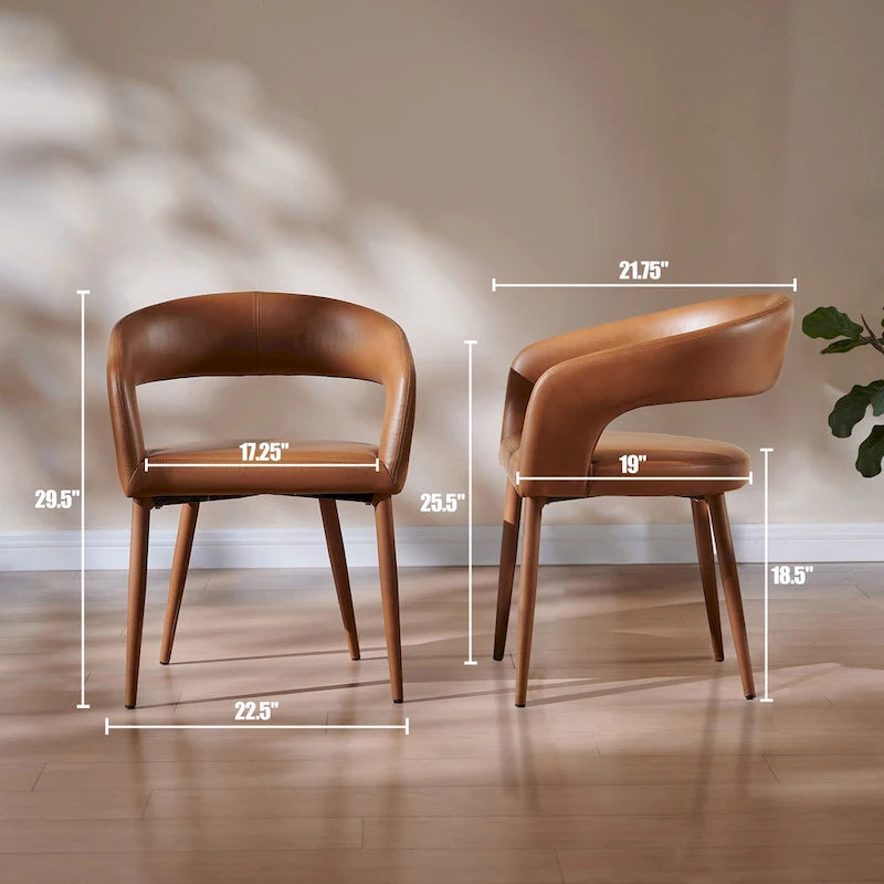Ensemble de 6 chaises de salle à manger modernes Fort rembourrées en similicuir PU