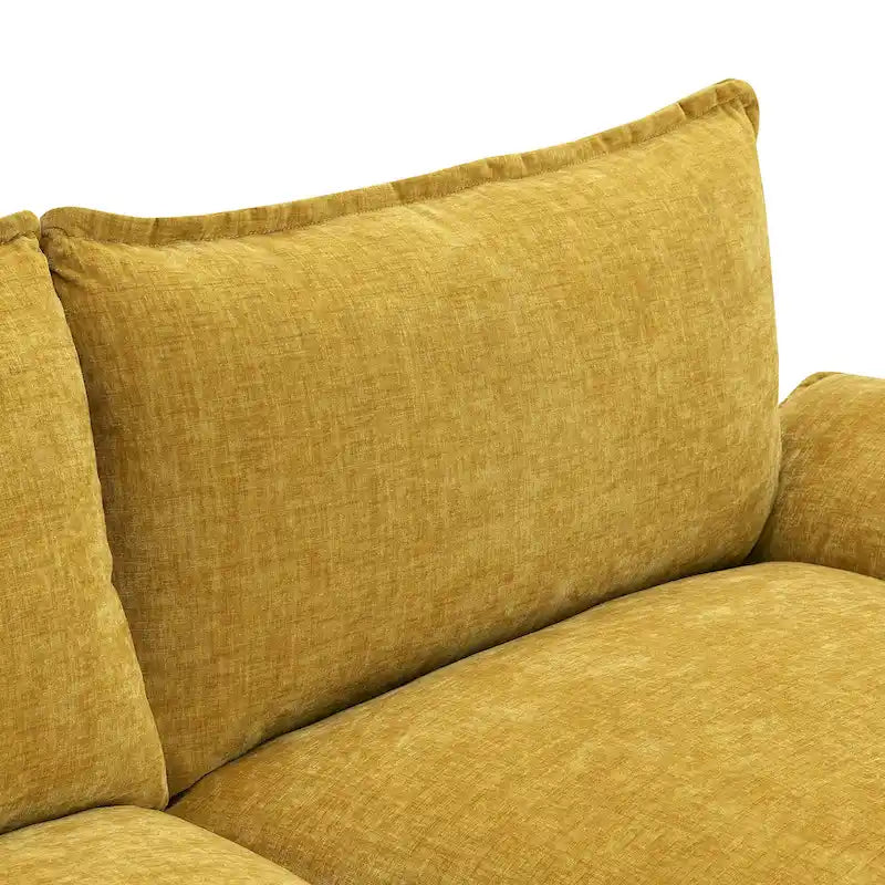 Sofá seccional en forma de L de chenilla 118 con chaise reversible, sofá tipo nube de 5 plazas y almacenamiento en el reposabrazos con cojines