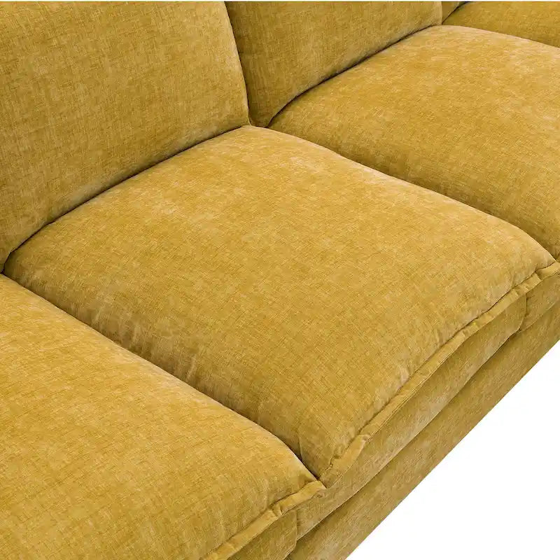 Sofá seccional en forma de L de chenilla 118 con chaise reversible, sofá tipo nube de 5 plazas y almacenamiento en el reposabrazos con cojines