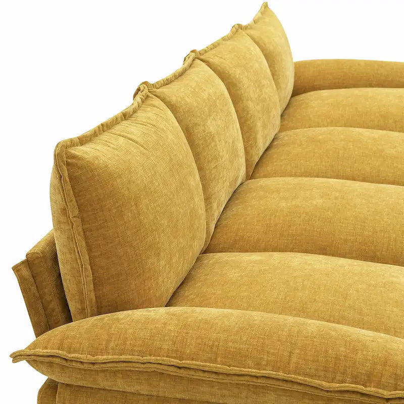 Sofá seccional en forma de L de chenilla 118 con chaise reversible, sofá tipo nube de 5 plazas y almacenamiento en el reposabrazos con cojines