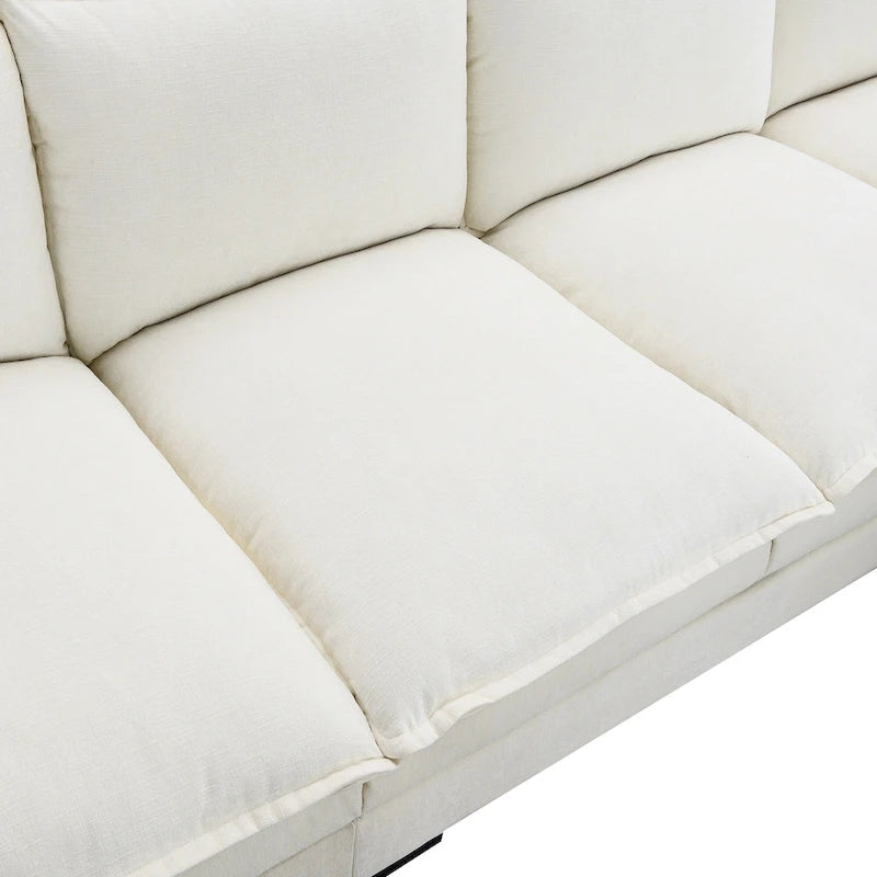Sofá seccional en forma de L de chenilla 118 con chaise reversible, sofá tipo nube de 5 plazas y almacenamiento en el reposabrazos con cojines