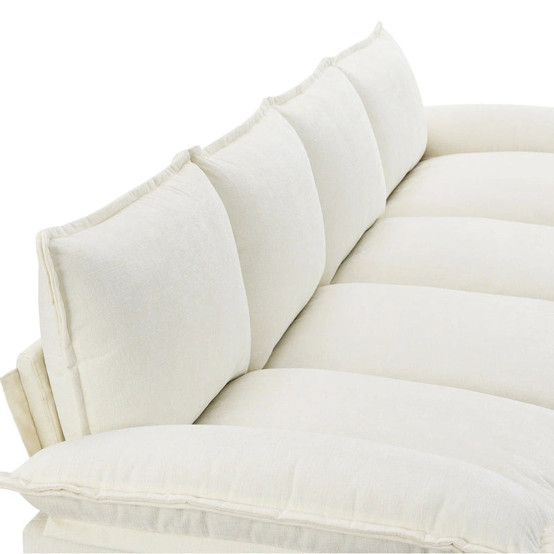 Sofá seccional en forma de L de chenilla 118 con chaise reversible, sofá tipo nube de 5 plazas y almacenamiento en el reposabrazos con cojines