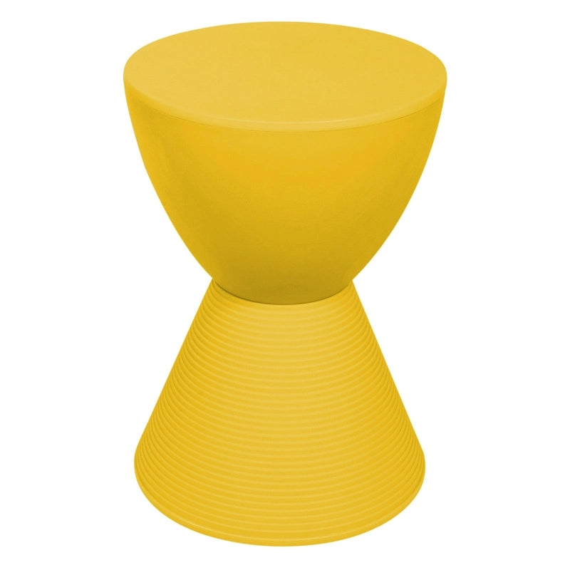 Mesa auxiliar redonda Boyd con base de diseño acanalado, mesa decorativa con tapa extraíble para sala de estar y dormitorio