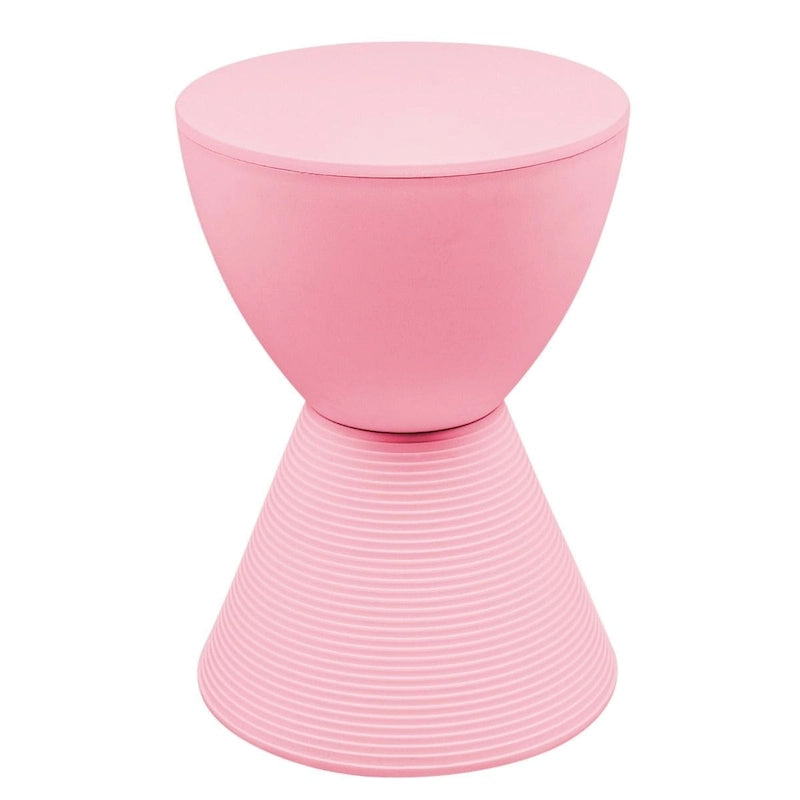 Mesa auxiliar redonda Boyd con base de diseño acanalado, mesa decorativa con tapa extraíble para sala de estar y dormitorio