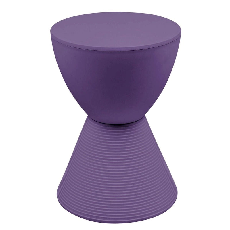 Mesa auxiliar redonda Boyd con base de diseño acanalado, mesa decorativa con tapa extraíble para sala de estar y dormitorio