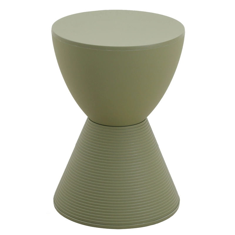 Mesa auxiliar redonda Boyd con base de diseño acanalado, mesa decorativa con tapa extraíble para sala de estar y dormitorio
