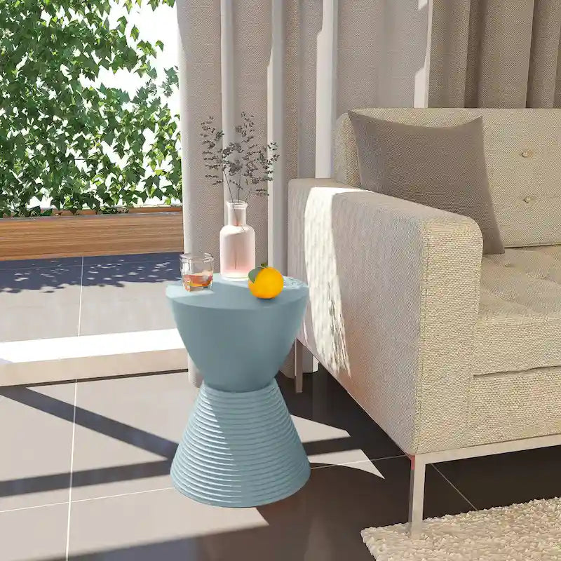 Boyd runder Beistelltisch mit geriffeltem Designfuß, Akzenttisch mit abnehmbarem Deckel für Wohnzimmer und Schlafzimmer