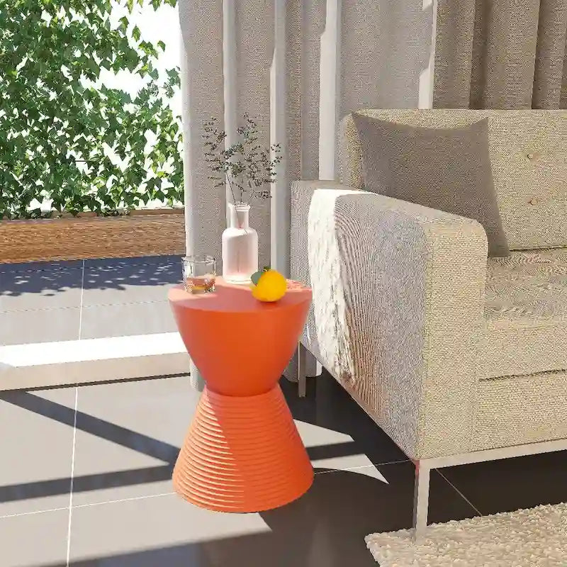Boyd runder Beistelltisch mit geriffeltem Designfuß, Akzenttisch mit abnehmbarem Deckel für Wohnzimmer und Schlafzimmer