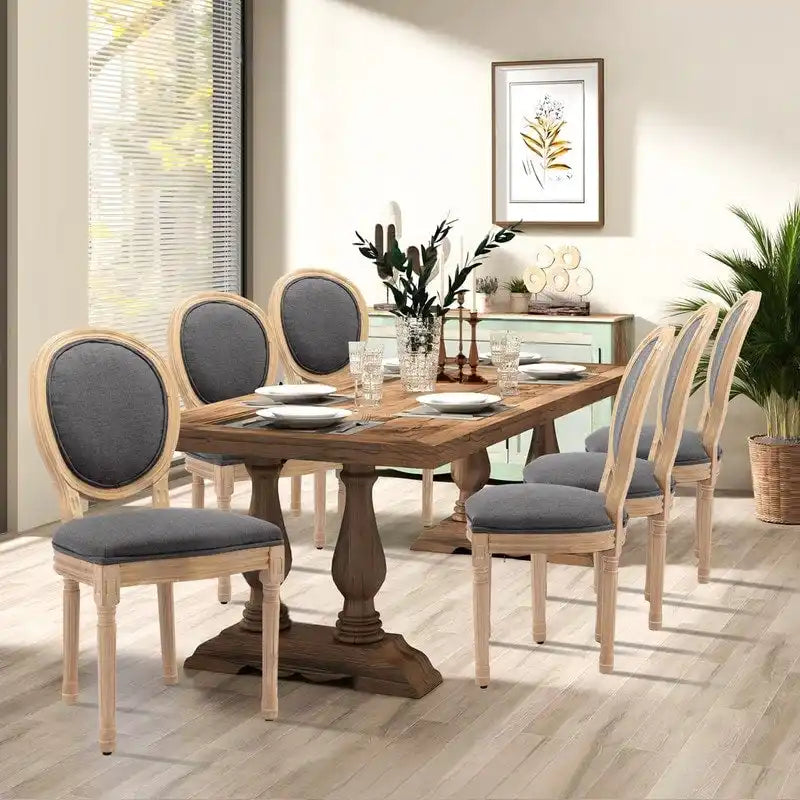 French Dining Chair with Nailhead Trim Set of 6