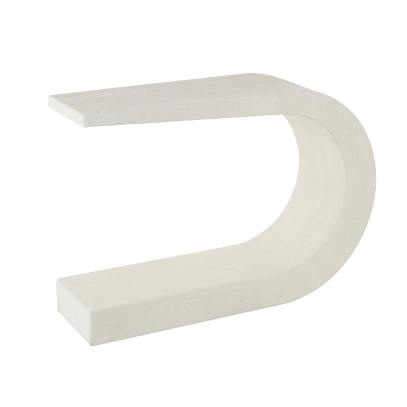 Wooden C-Shaped Console Table - White - Roche River Decor - 12W x 44L x 25H
