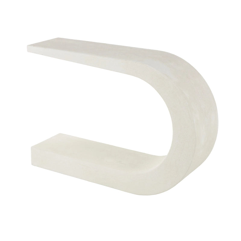 Wooden C-Shaped Console Table - White - Roche River Decor - 12W x 44L x 25H