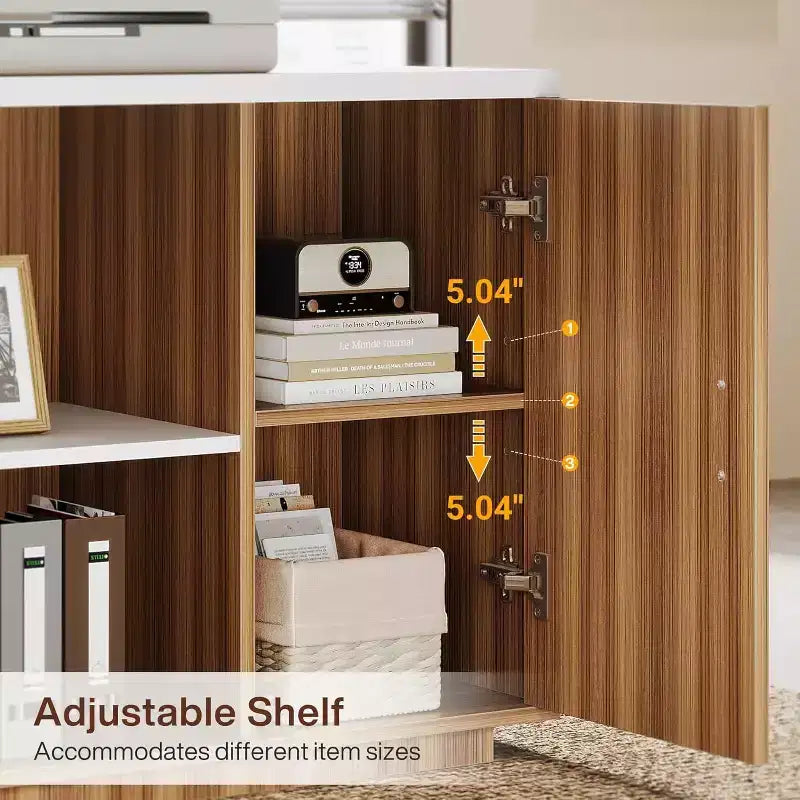 Lantine 85.8 L-Shaped Executive Desk, Extra Large Office Computer Desk with File Drawers for Home Office