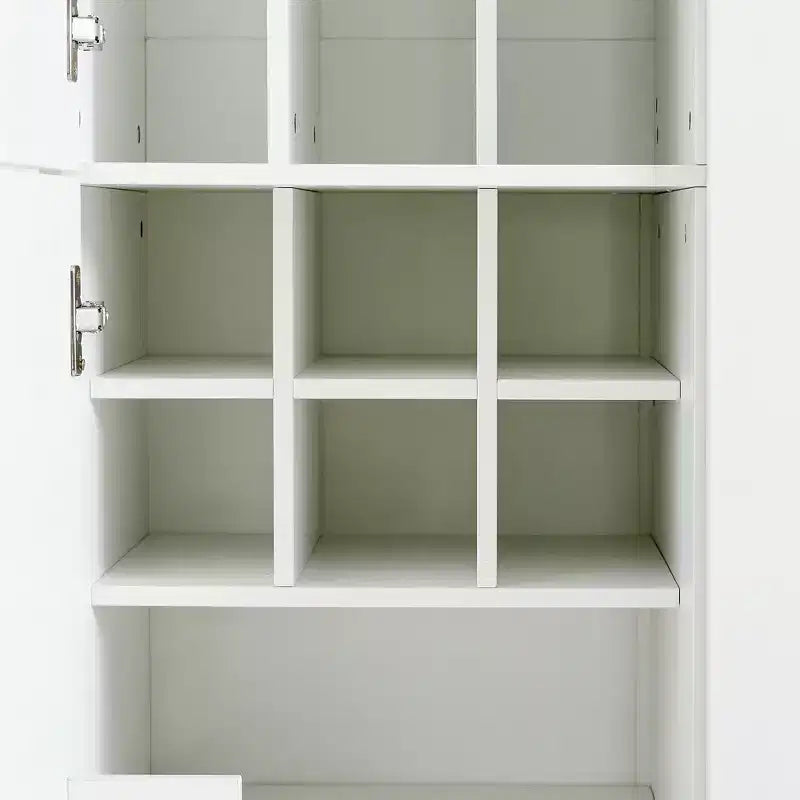 Dispensa da cucina indipendente Whisen alta 71'', grande mobile contenitore per sala da pranzo con credenza e buffet a 6 ante, ripiani regolabili