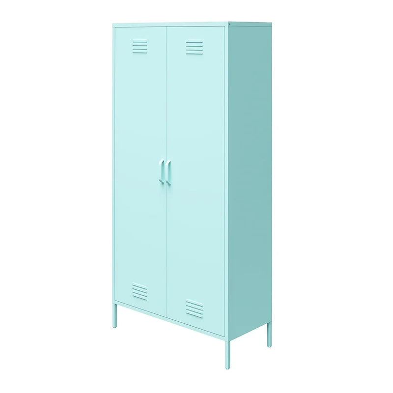Orange / Pink 2-Door Tall Metal Locker Storage Cabinet, 1-Person