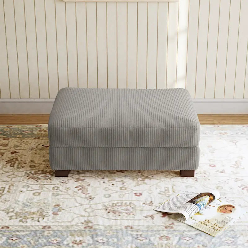 Pouf d’appoint moderne surdimensionné en tissu côtelé