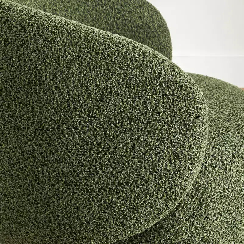 Poltrona barrel girevole imbottita d'accento Spruce&Spring con base in legno