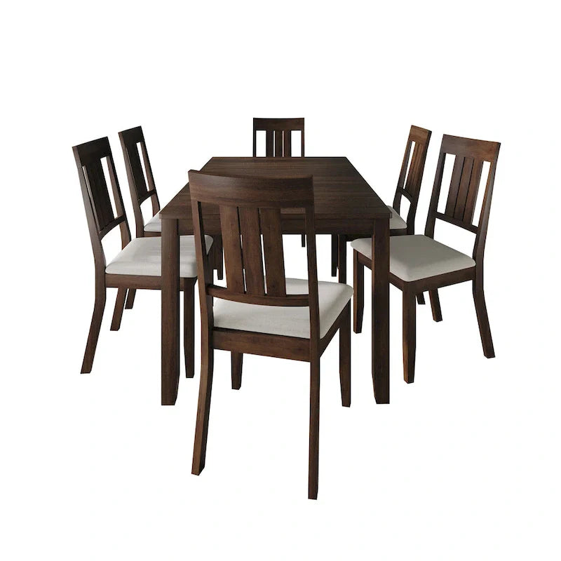 Set da pranzo in legno classico CraftPorch da 7 pezzi