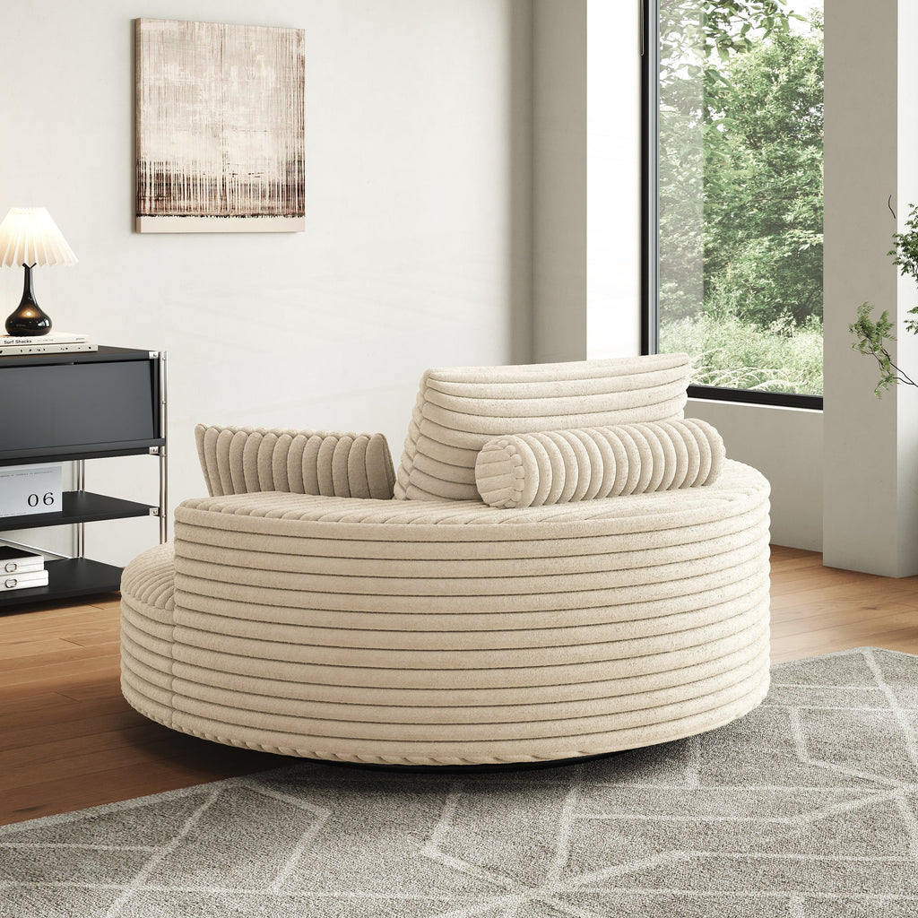 Einzelner Drehstuhl aus Cord-Chenille-Schaumstoff