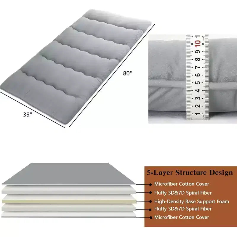 Colchón futón japonés, colchoneta plegable para dormir en el suelo, tatami para el hogar, colchón para camping