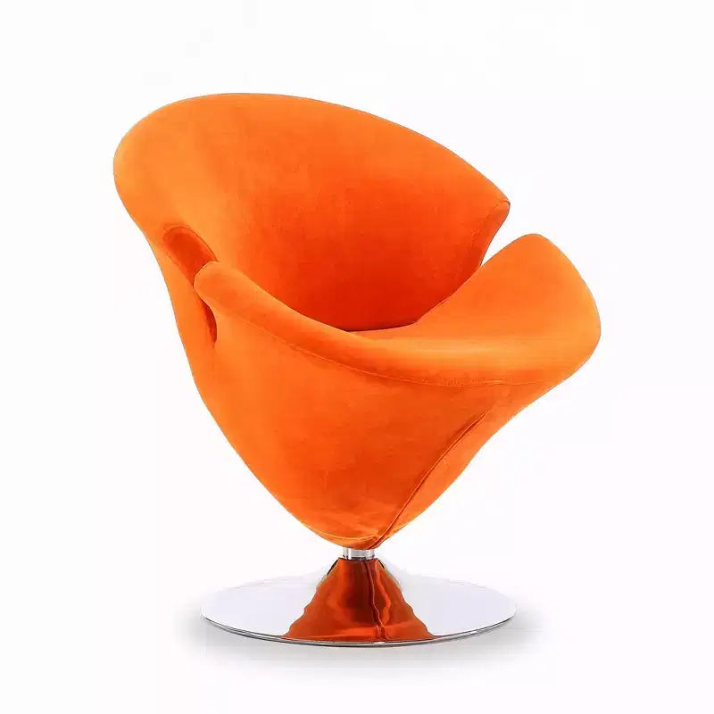 Manhattan Comfort 4 darabos Tulip forgatható hangsúlyszék-garnitúra, narancssárga/sárga: bársony kárpitozás, összeszerelést nem igényel